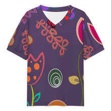 Charger l'image dans la galerie, T-shirt Femme Col V à Manches Bouffantes en Maille Petit Côtelé avec Impression Personnalisée
