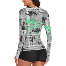 Charger l'image dans la galerie, Women's Long Sleeve T-Shirt Newspaper Graffiti
