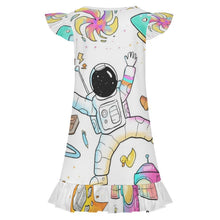 Charger l'image dans la galerie, Floral Edge Nightgown Astronauts, Spaceflights, Spaceships, Children's Fun
