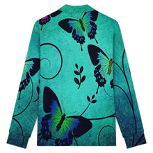 Charger l'image dans la galerie, Breathable Polo-Neck Long Sleeve T-Shirt Butterfly, Gothic
