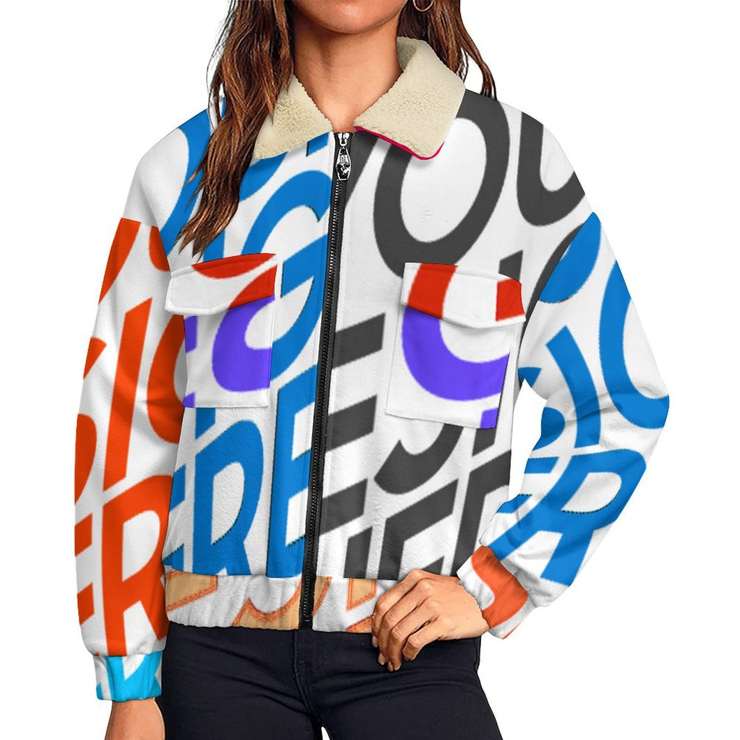 Veste zippée double pour femme MWL523 personnalisée avec prénom motif texte (conception multi-images)