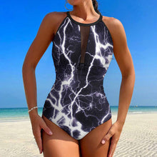 Charger l&#39;image dans la galerie, 2024 NOUVEAU maillot de bain une pièce pour femme SDS2001 en maille unie patchwork maillot de bain moulant féminin personnalisé avec photo texte prénom (conception une image)
