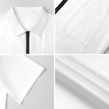 Charger l'image dans la galerie, Chemise à manches courtes zippée LM816 pour homme personnalisée avec texte photo logo motif (Impression d'image unique)
