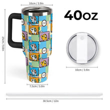 Charger l'image dans la galerie, Grand Mug Isotherme de Voyage Personnalisé avec Poignée et Paille
