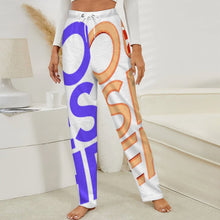 Charger l&#39;image dans la galerie, Pantalon de pyjama ample en peluche pour femme LM072 personnalisée avec prénom motif texte (conception multi-images)
