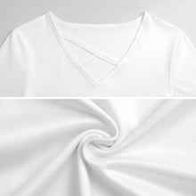 Charger l&#39;image dans la galerie, T-shirt Col V Croisé Femme | Haut Personnalisable &amp; Confortable

