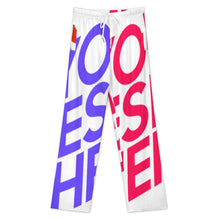 Charger l&#39;image dans la galerie, Pantalon de pyjama ample en pur coton pour homme imprimé intégral LM071 personnalisée avec prénom motif texte
