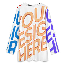 Charger l&#39;image dans la galerie, Chemise musulmane à manches longues et col rond pour femme A98L personnalisée avec prénom motif texte (conception multi-images)
