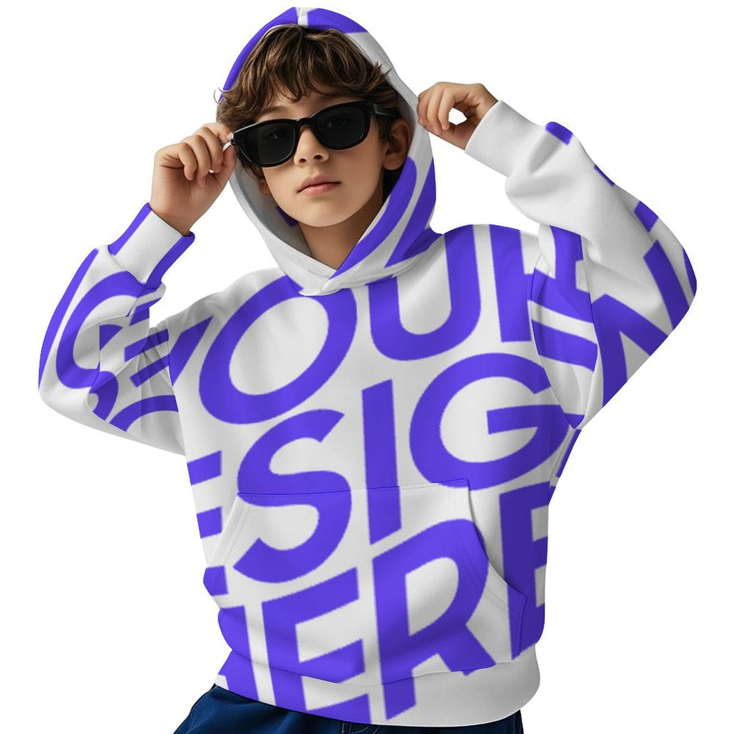 Sweat à capuche enfant sans cordon SDS127 personnalisé avec photo texte prénom (conception une image)