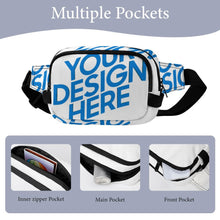 Charger l&#39;image dans la galerie, Sac banane carré double épaisseur XB0610007 pour homme et femme personnalisé avec photo texte prénom
