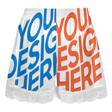 Charger l'image dans la galerie, Pantalon de pyjama court à bordure en dentelle pour femme SDS2516 personnalisé avec photo texte prénom (conception d'images multiples)
