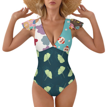 Charger l'image dans la galerie, Maillot de bain 1 pièce pour femme 294340 Personnalisé à Volants avec photo logo motif texte (conception multi-images)
