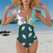 Charger l'image dans la galerie, Maillot de bain 1 pièce pour femme 294340 Personnalisé à Volants avec photo logo motif texte (conception multi-images)
