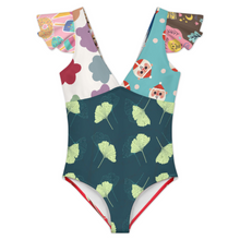 Charger l'image dans la galerie, Maillot de bain 1 pièce pour femme 294340 Personnalisé à Volants avec photo logo motif texte (conception multi-images)
