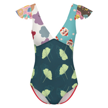 Charger l'image dans la galerie, Maillot de bain 1 pièce pour femme 294340 Personnalisé à Volants avec photo logo motif texte (conception multi-images)
