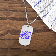 Charger l'image dans la galerie, Collier Memorial / Collier plaque commémorative gravure personnalisé avec photo lettre prénom
