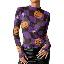 Charger l'image dans la galerie, High-neck Long-sleeved Mesh Top 1 (35)
