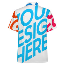 Charger l'image dans la galerie, Chemise à manches courtes zippée LM816 pour homme personnalisée avec texte photo logo motif (conception multi-images)
