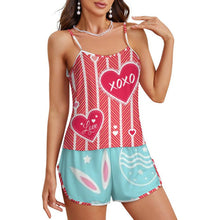 Charger l'image dans la galerie, Pyjama Personnalisé Femme | Ensemble Caraco &amp; Short en Soie de Glace
