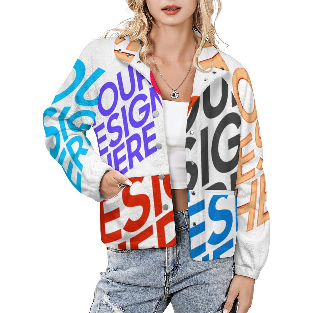 Veste col montant femme LM552 personnalisée avec prénom motif texte (conception multi-images)