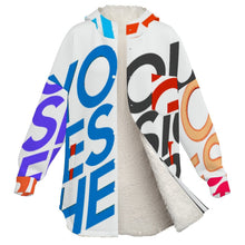 Charger l'image dans la galerie, Sweat à capuche double couche en peluche pour femme MWL507 personnalisée avec prénom motif texte (conception multi-images)
