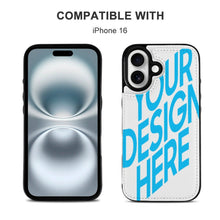 Charger l&#39;image dans la galerie, Étui de protection en cuir TPU pour iPhone 16 avec fonction support pour étui pliable personnalisée avec prénom motif texte
