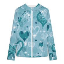 Charger l'image dans la galerie, Sunscreen Hooded Long Sleeved Jacket Blue Heart
