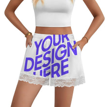 Charger l'image dans la galerie, Pantalon de pyjama court à bordure en dentelle pour femme SDS2516 personnalisé avec photo texte prénom (conception une image)

