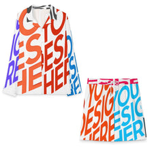 Charger l&#39;image dans la galerie, Ensemble chemise à manches longues et short extra doux A18TZ pour femme personnalisée avec prénom motif texte (conception multi-images)
