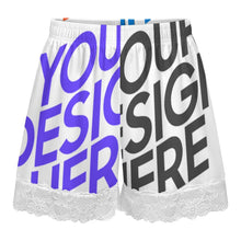 Charger l'image dans la galerie, Pantalon de pyjama court à bordure en dentelle pour femme SDS2516 personnalisé avec photo texte prénom (conception d'images multiples)
