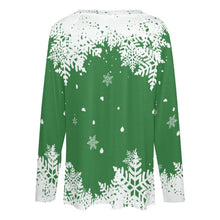 Charger l'image dans la galerie, T-Shirt Oversize Col Double V Femme | Manche Longue Imprimé

