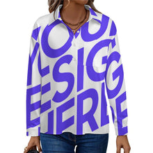 Charger l&#39;image dans la galerie, Chemise femme à épaules tombantes LM554 personnalisé avec photo texte prénom (conception une image)
