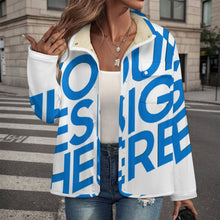 Charger l&#39;image dans la galerie, Chemises décontracté en polaire à col montant MWL505 pour femme personnalisée avec prénom motif texte
