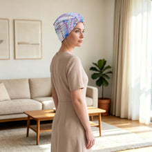 Charger l'image dans la galerie, Elastic Headscarf Hat Geometric, Dreamy, Blue-violet Style 25cm
