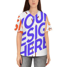 Charger l&#39;image dans la galerie, Maillot de baseball femme J80T personnalisé avec photo texte prénom
