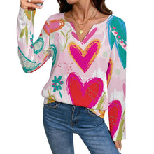 Charger l'image dans la galerie, V-neck Long Sleeved Top Love, Graffiti
