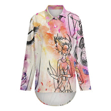 Charger l&#39;image dans la galerie, Chemise Femme Personnalisée | Blouse Épaules Tombantes Satin de Coton
