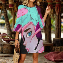 Charger l'image dans la galerie, Robe Femme Manches à Volants Col Rond — Personnalisable par Impression
