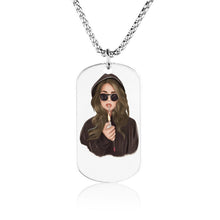 Charger l'image dans la galerie, Collier Plaque Militaire Personnalisable | Pendentif Photo en Acier
