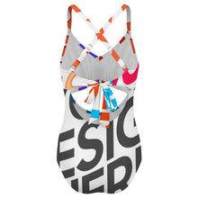 Charger l&#39;image dans la galerie, Maillot de bain une pièce femme nombril nu SDSYY002 personnalisée avec prénom motif texte (conception multi-images)
