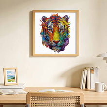 Charger l'image dans la galerie, Puzzle en bois irrégulier en forme de tête de tigre personnalisé avec photo texte prénom

