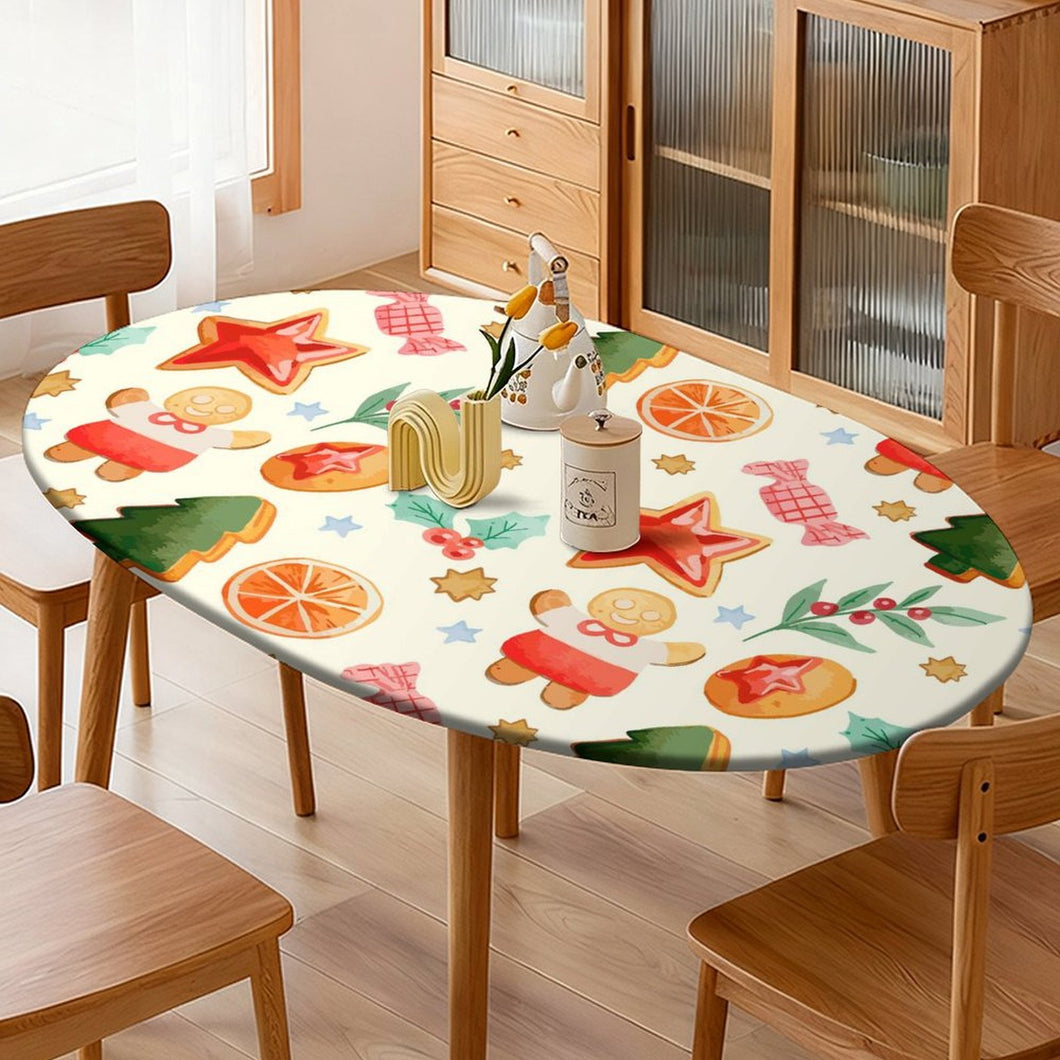 Housse de Table Ovale Personnalisée | Nappe Ajustée Imperméable