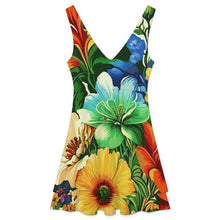 Charger l'image dans la galerie, V-neck Sleeveless Double Layered Ruffled Skirt Vintage, Floral
