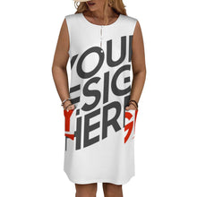 Charger l&#39;image dans la galerie, Robe gilet femme LM456 avec 2 grandes poches personnalisée avec prénom motif texte (conception multi-images)
