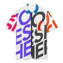 Charger l'image dans la galerie, Chemise à manches courtes zippée LM816 pour homme personnalisée avec texte photo logo motif (conception multi-images)
