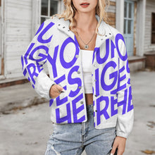 Charger l&#39;image dans la galerie, Sweat-shirt femme col montant LM552 personnalisé avec photo texte prénom (conception une image)
