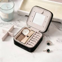 Charger l'image dans la galerie, Coffret à Bijoux Carré en Velours avec Miroir Personnalisable
