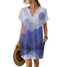 Charger l'image dans la galerie, Robe Casual Femme Personnalisée Col V avec Poches
