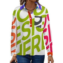 Charger l&#39;image dans la galerie, Chemise femme à épaules tombantes LM554 personnalisée avec prénom motif texte (conception multi-images)
