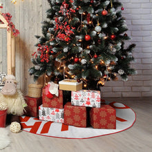 Charger l&#39;image dans la galerie, Jupe de sapin de Noël (bordure rouge) (images différentes des deux côtés) personnalisée avec prénom motif texte
